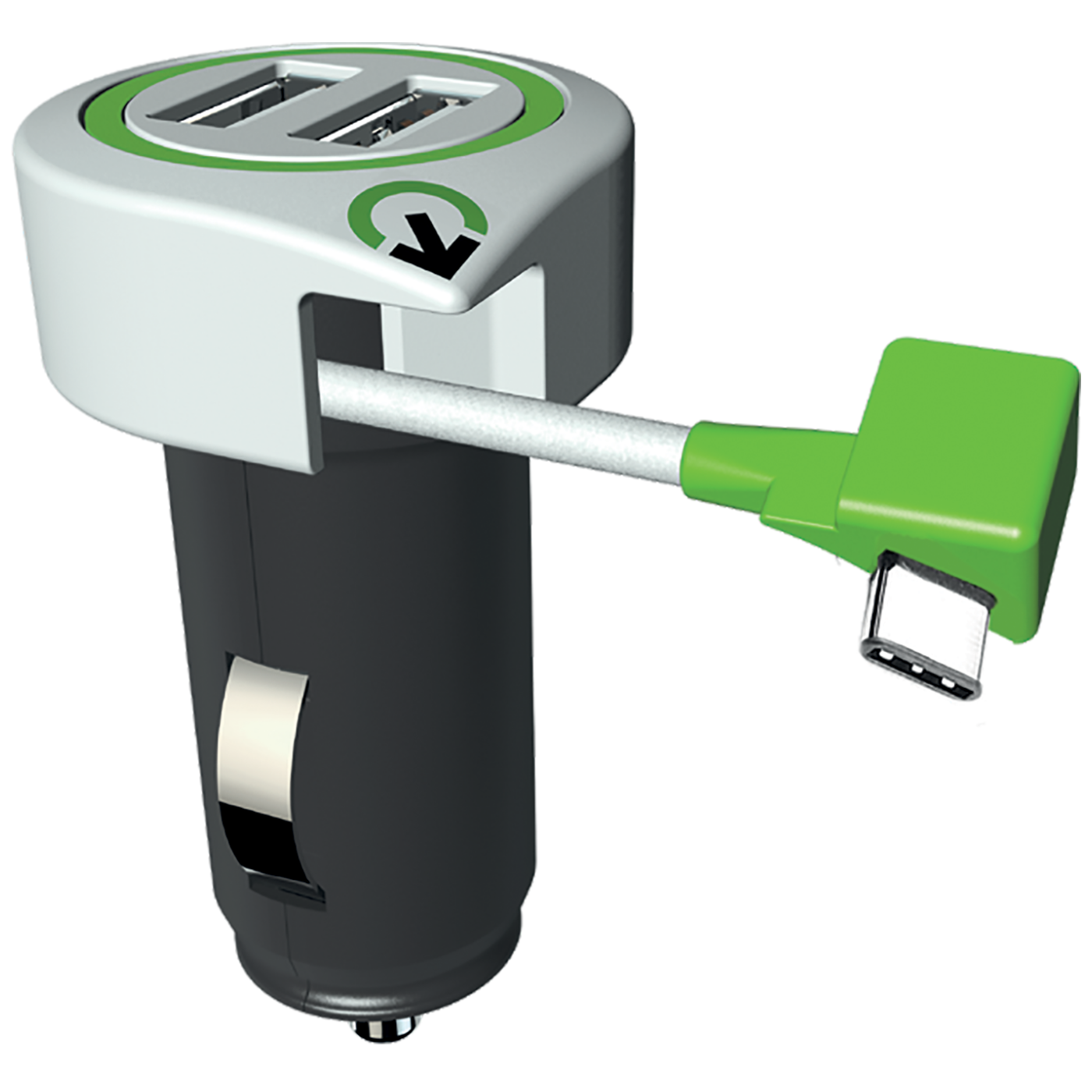 q2power Auto punjač, Dual USB, 3.1A, type C konektor - TRIPLE USB CAR CHARGER C