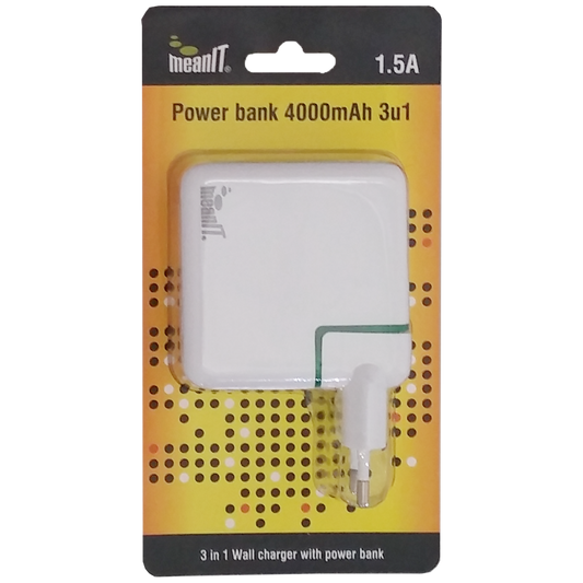 MeanIT Punjač prijenosni za mobitele + LED svjetiljka, 4000mAh - POWER BANK 4000mAh, 3IN1
