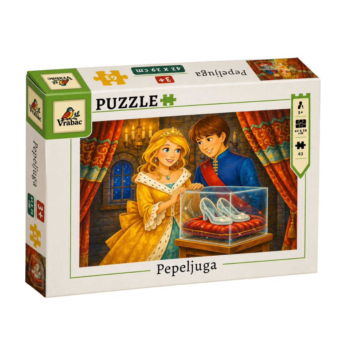 Saga, puzle Pepeljuga, 63 dijela, Vrabac