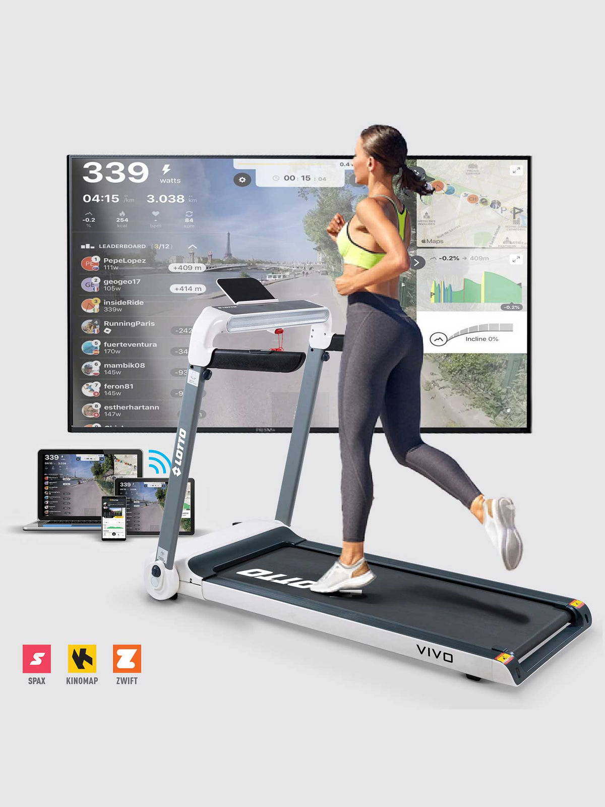 LOTTO FITNESS Traka za trčanje VIVO 15 km/h, 2.5 KS
