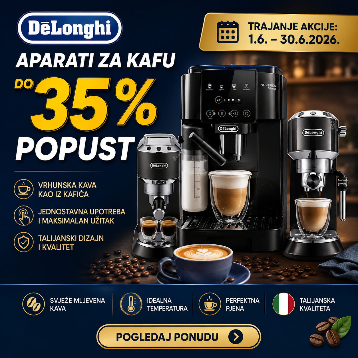 Pogledaj akcijske cijene na DeLonghi
