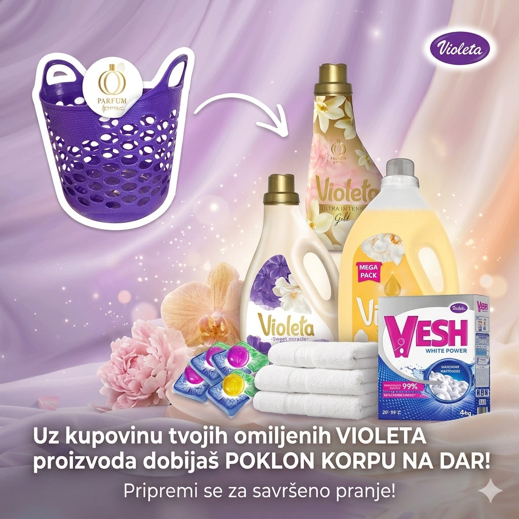 Uz Violeta proizvode dobijaš korpu za veš besplatno