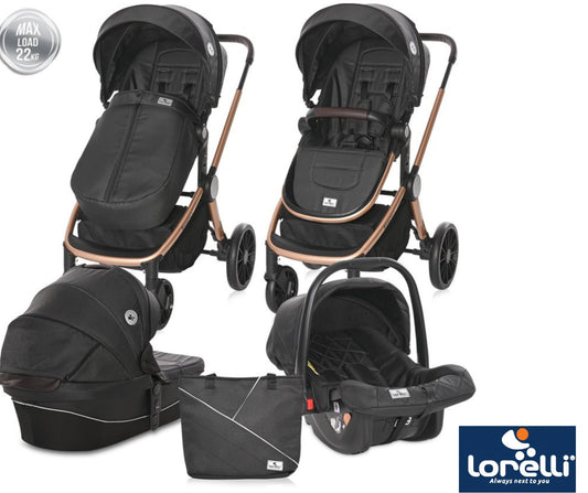 Lorelli 3u1 Kolica Ramona Luxe Black