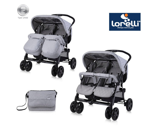 Lorelli Kolica kolica za blizance Cool Grey + Torba