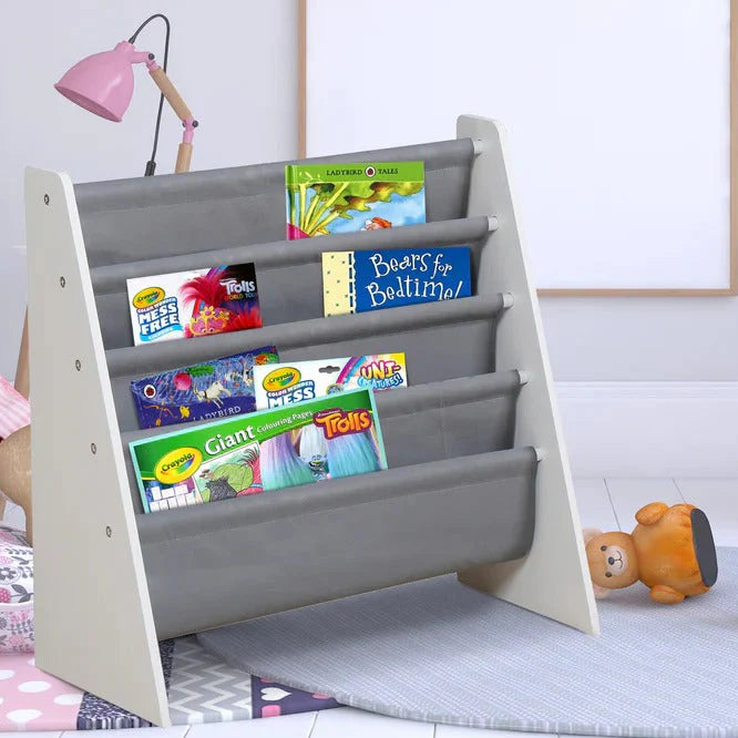 Dječija Polica za Knjige i Igračke, Organizator, Sekcija, Biblioteka za Dječiju Sobu - WHITE/GREY