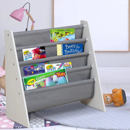 Dječija Polica za Knjige i Igračke, Organizator, Sekcija, Biblioteka za Dječiju Sobu - WHITE/GREY