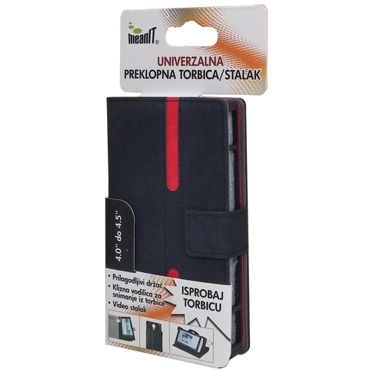 MeanIT Torbica/stalak, univerzalna, preklopna, 4-4.5",crno/crvena - TUS4