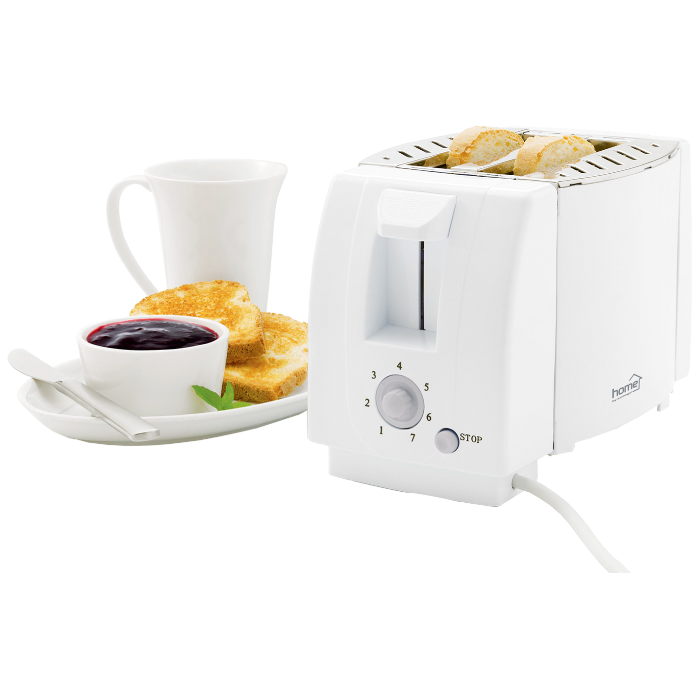 home Toster 750W, broj stupnjeva zagrijavanja 7, boja bijela - HG KP 01