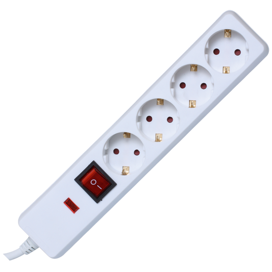 home Produžni kabl sa zaštitom, 4 utičnica, 1.5mm², 1.5 met - NVT 04K/WH