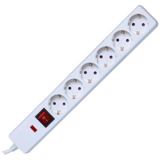 home Produžni kabl sa zaštitom, 6 utičnica, 1.5mm², 1.5 met - NVT 06K/WH