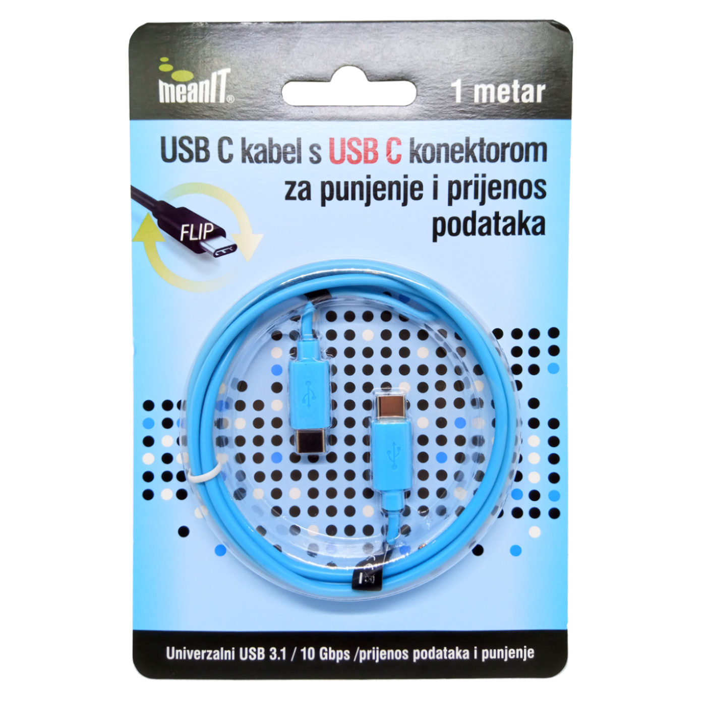 MeanIT USB kabl za smartphone, USB C / USB C, 1 met - KMUSBC2