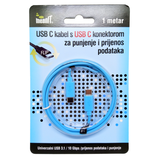MeanIT USB kabl za smartphone, USB C / USB C, 1 met - KMUSBC2