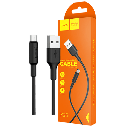 hoco. USB kabl za smartphone, micro USB kabl, 1 met., 2 A, crna - X25 Soarer Micro USB, Black