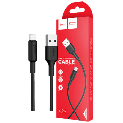 hoco. USB kabl za smartphone, USB type C kabl, 1 met., 2 A, crna - X25 Soarer USB type C, Black