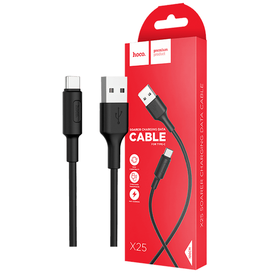 hoco. USB kabl za smartphone, USB type C kabl, 1 met., 2 A, crna - X25 Soarer USB type C, Black