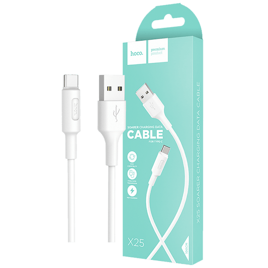 hoco. USB kabl za smartphone, USB type C kabl, 1 met, 2 A,bijela - X25 Soarer USB type C, White
