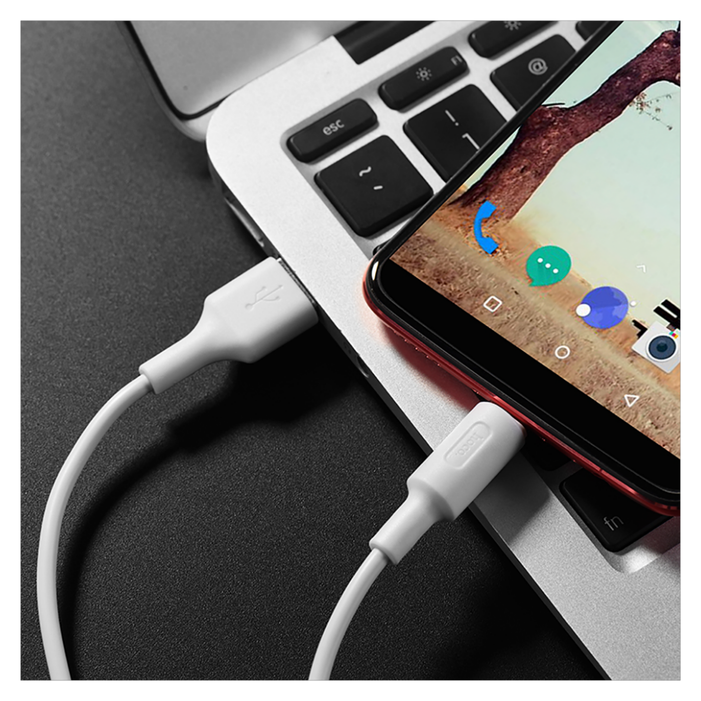 hoco. USB kabl za smartphone, USB type C kabl, 1 met, 2 A,bijela - X25 Soarer USB type C, White