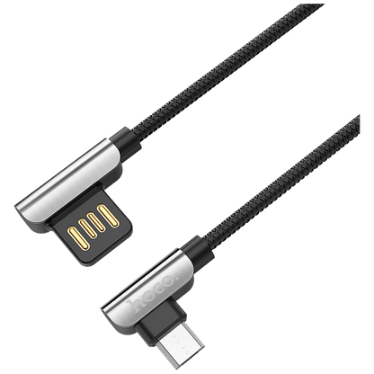 hoco. USB kabl za smartphone, micro USB, 1.2 met., 2.4 A, crna - U42 Exquisite steel, Micro USB, BK