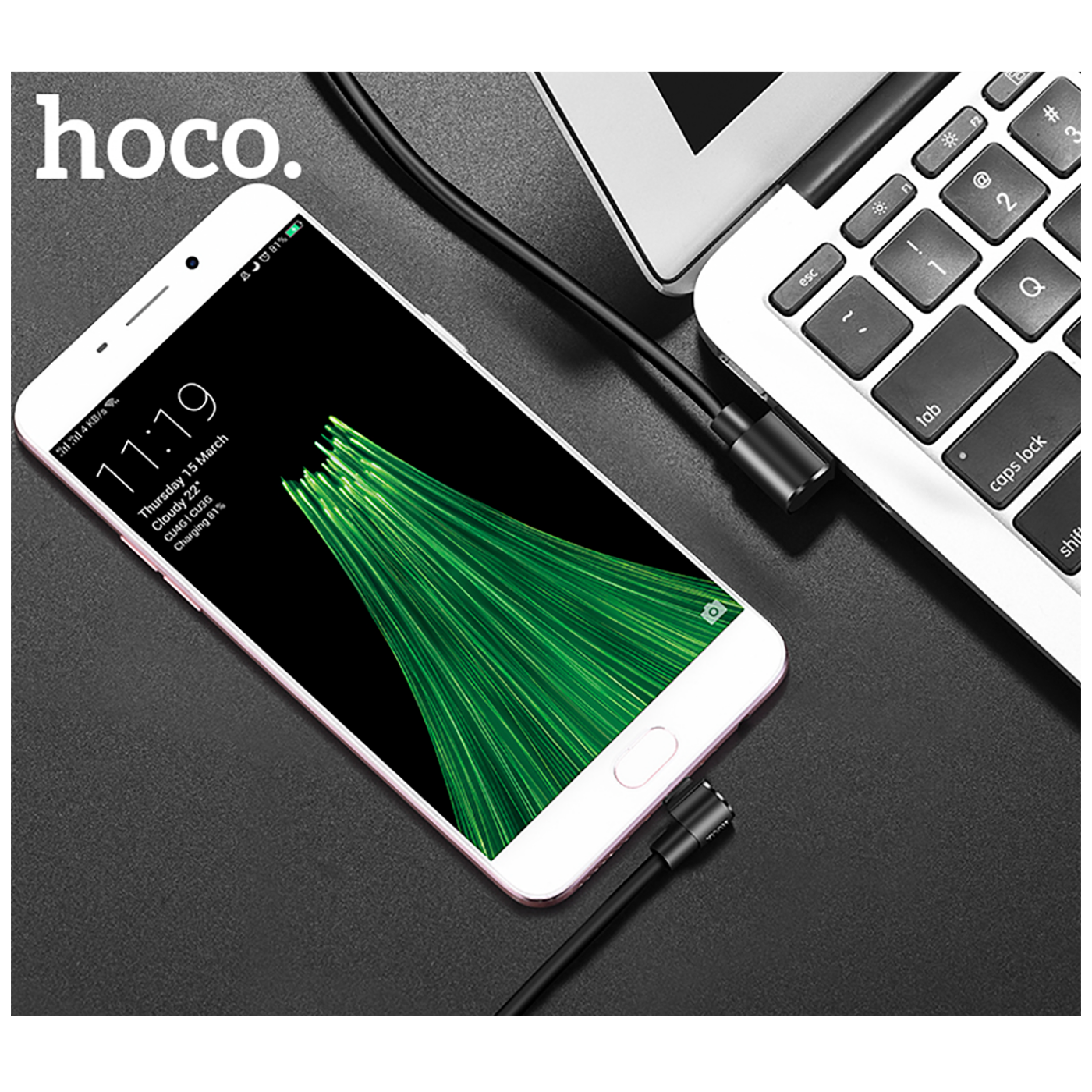hoco. USB kabl za smartphone, micro USB, kutni 90°, 1.2 met,crna - U37 Long Roam, Micro USB , BK