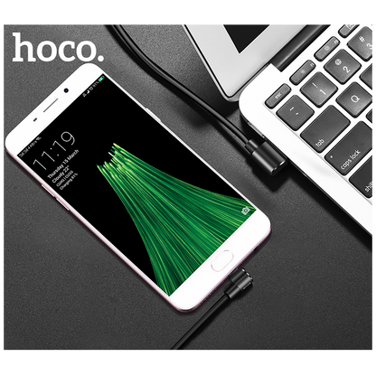 hoco. USB kabl za smartphone, micro USB, kutni 90°, 1.2 met,crna - U37 Long Roam, Micro USB , BK