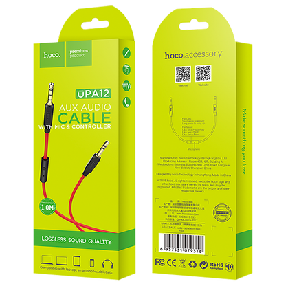 hoco. Audio kabl 3.5 mm sa mikrofonom, dužina 1.0 metar - UPA12 AUX MIC