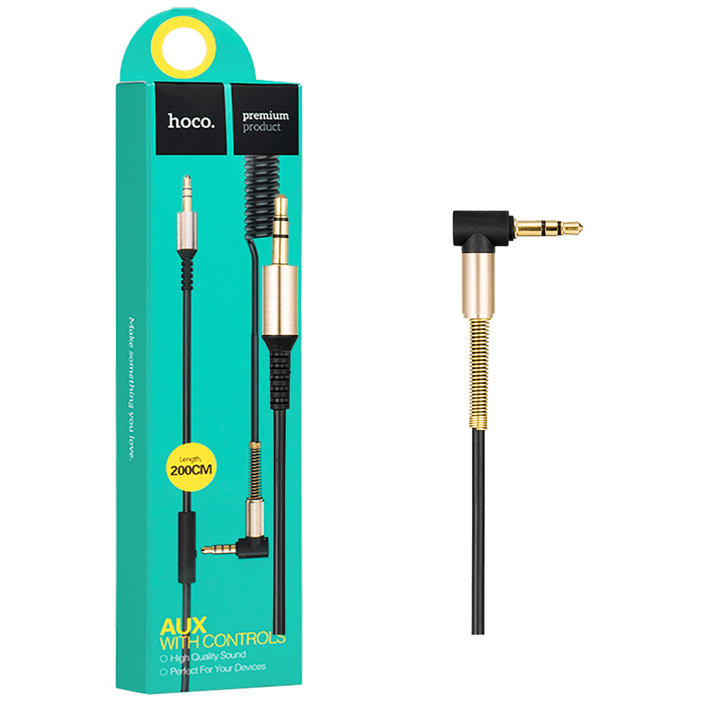 hoco. Audio kabl 3.5 mm sa mikrofonom, dužina 2.0 metra - UPA02 Spring Audio AUX MIC