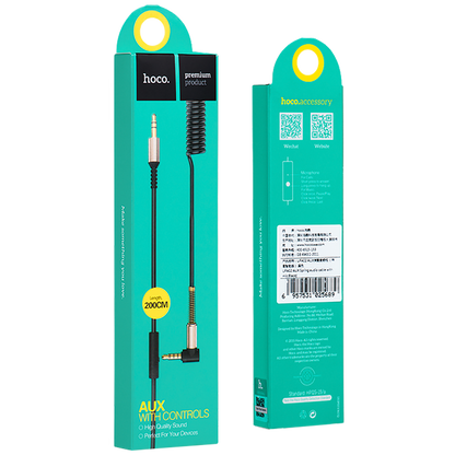 hoco. Audio kabl 3.5 mm sa mikrofonom, dužina 2.0 metra - UPA02 Spring Audio AUX MIC
