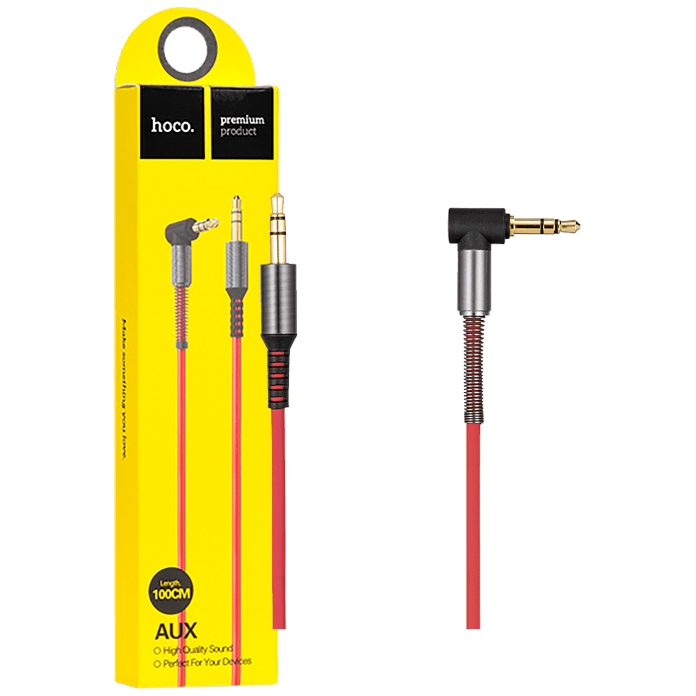 hoco. Audio kabl 3.5 mm, dužina 1.0 metar, crvena - UPA02 Spring Audio AUX, RD