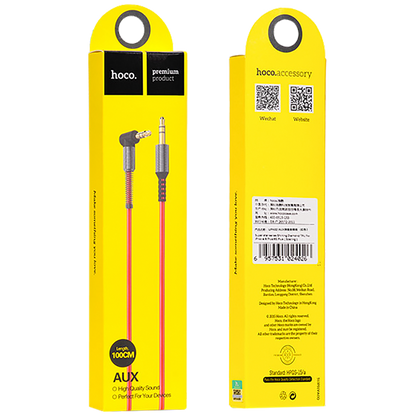 hoco. Audio kabl 3.5 mm, dužina 1.0 metar, crvena - UPA02 Spring Audio AUX, RD