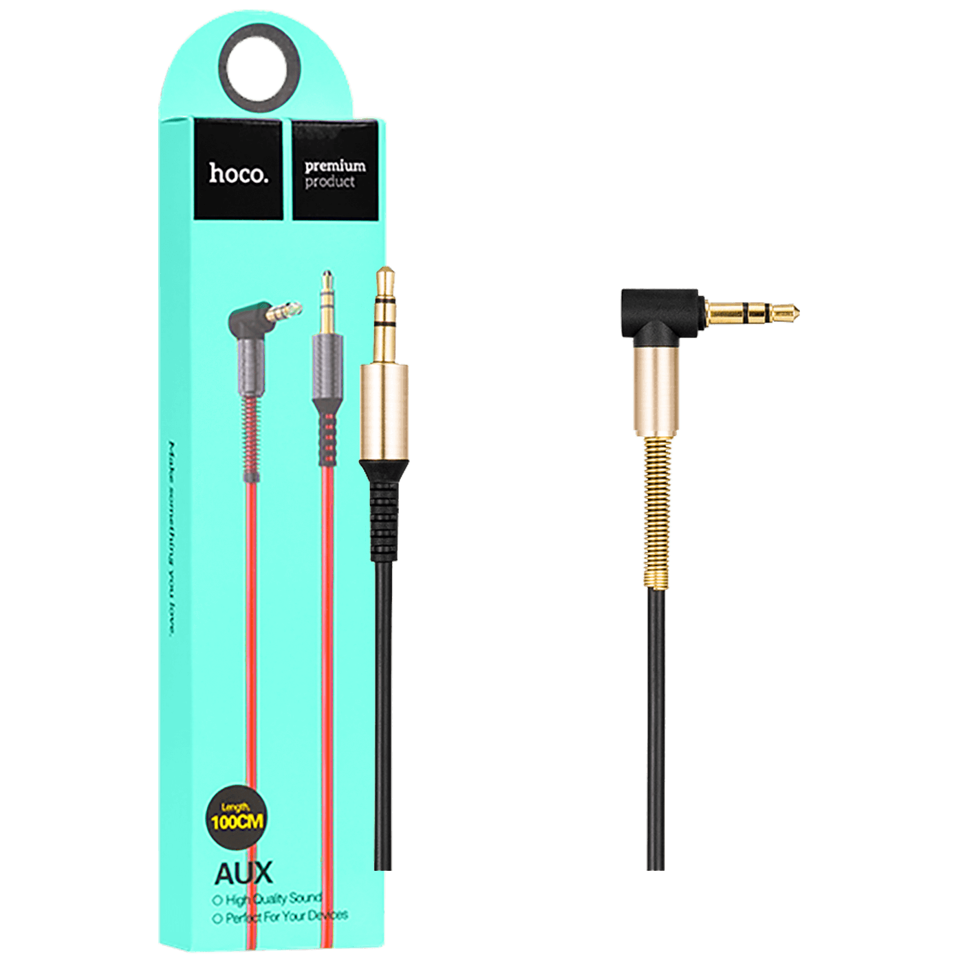 hoco. Audio kabl 3.5 mm, dužina 1.0 metar, crna - UPA02 Spring Audio AUX  BK