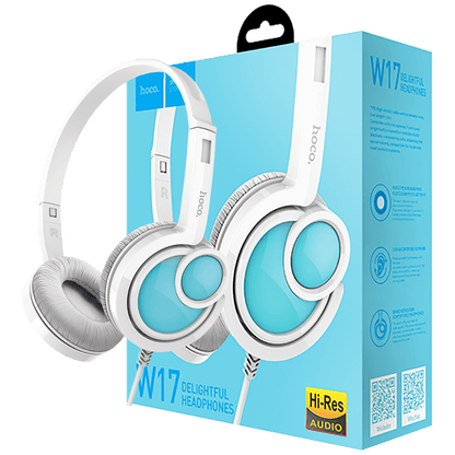 hoco. Slušalice sa mikrofonom, 3.5 mm,dužina kabela 1.5 met,bijela - W17 Delightful Headphones MIC WH