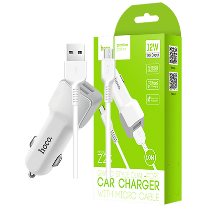 hoco. Auto punjač sa micro USB kabelom, 2 x USB, 5 V/2.4 A - Z23 Grand Style set, micro USB