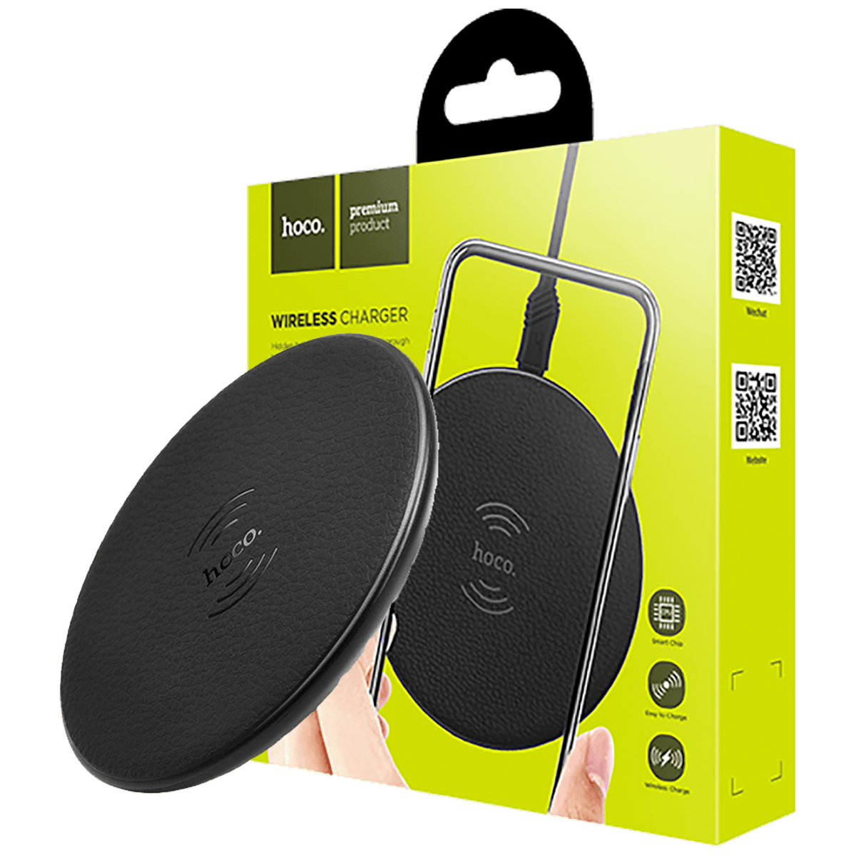 hoco. Punjač bežični, univerzalni, za smartphone, 5 W, crna - CW14 Wireless charger, BK