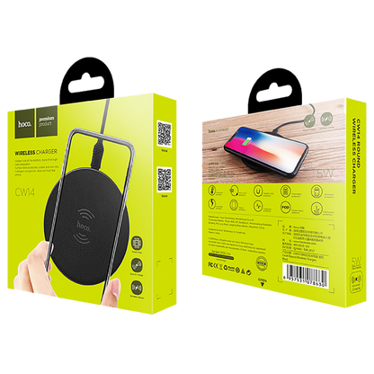 hoco. Punjač bežični, univerzalni, za smartphone, 5 W, crna - CW14 Wireless charger, BK
