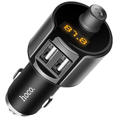 hoco. FM modulator, BT handsfree, 12 V/24 V, 2 x USB 2,4 A - E19 Smart, BT, FM, Charger