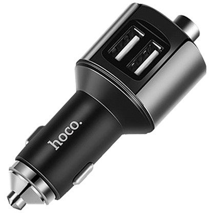 hoco. FM modulator, BT handsfree, 12 V/24 V, 2 x USB 2,4 A - E19 Smart, BT, FM, Charger