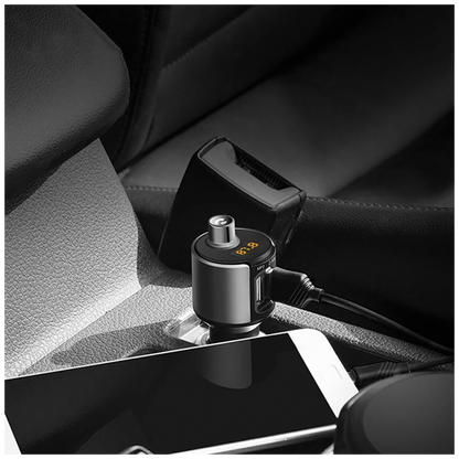 hoco. FM modulator, BT handsfree, 12 V/24 V, 2 x USB 2,4 A - E19 Smart, BT, FM, Charger