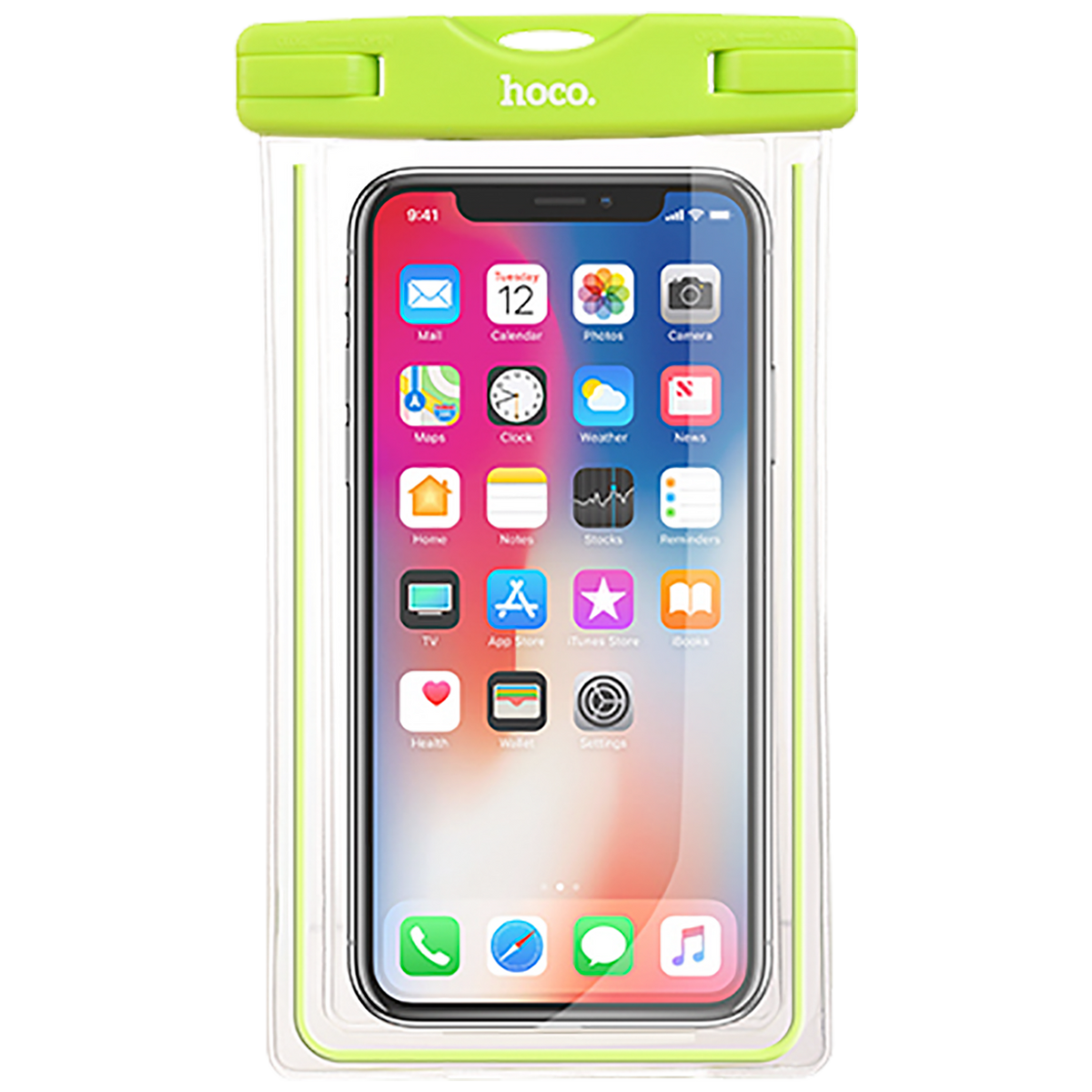 hoco. Torbica za mobitel, vodootporna, fluo zelena - Clear fantasy waterproof bag, GR
