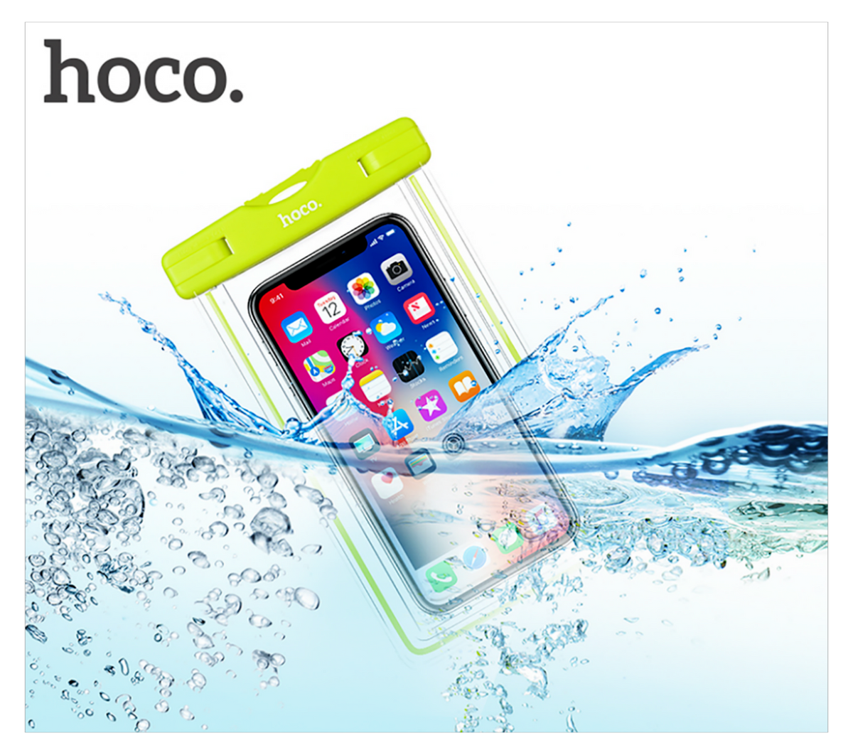 hoco. Torbica za mobitel, vodootporna, fluo zelena - Clear fantasy waterproof bag, GR