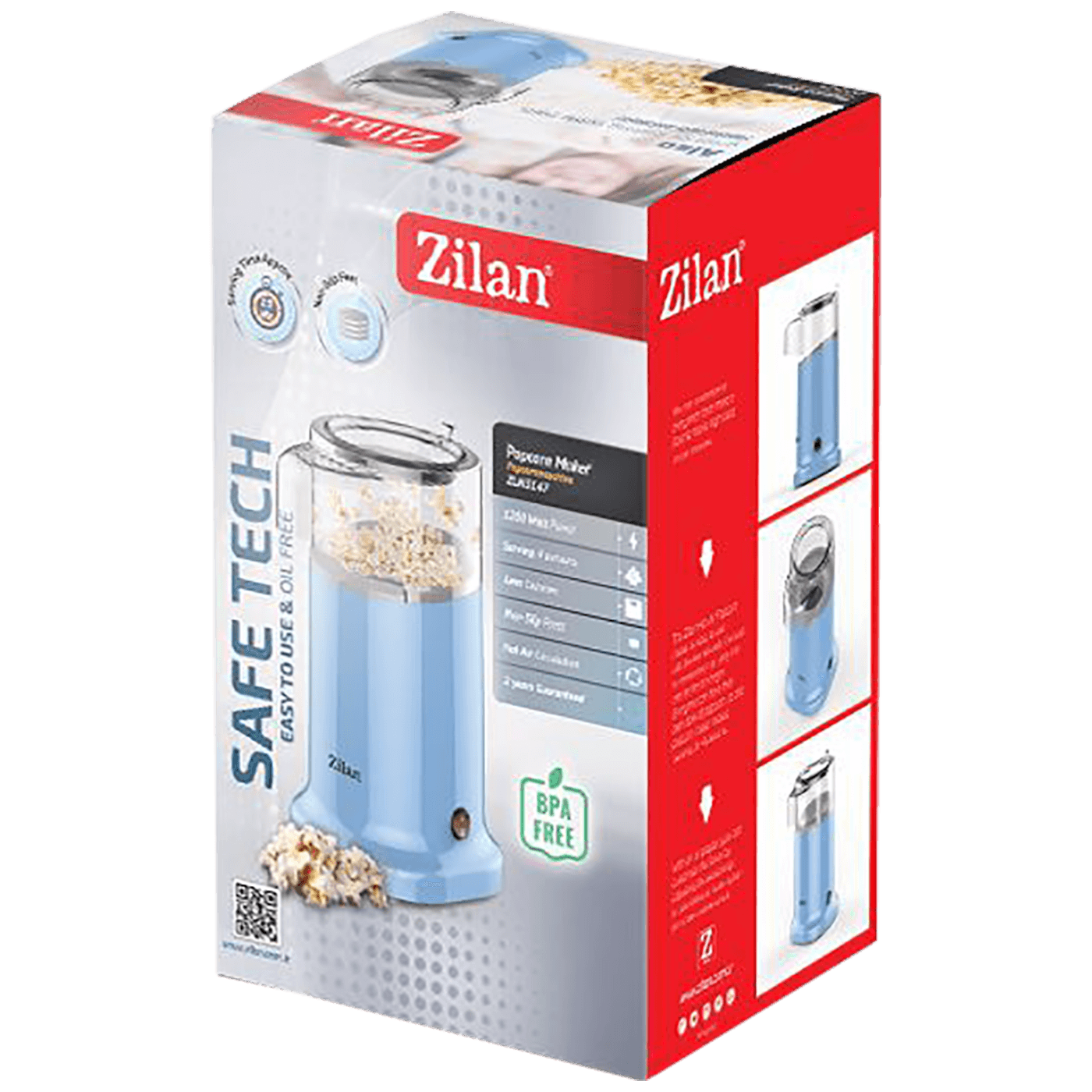 Zilan Aparat za kokice, 1200 W, plava - ZLN3147