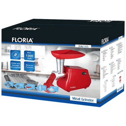 Floria Mašina za mljevenje mesa, snaga 1300 W, crna - ZLN2386/BK