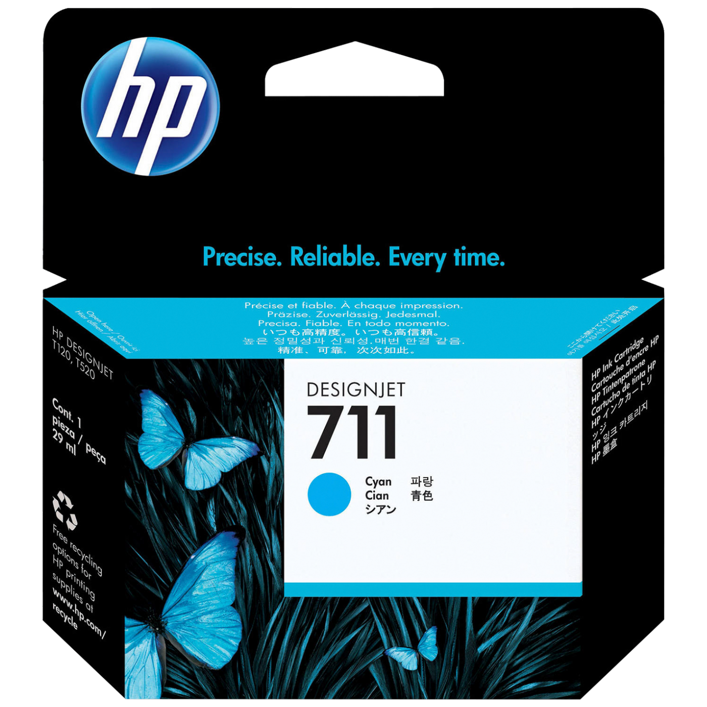HP Tinta 711 ( CZ130A), 29 ml, cyan