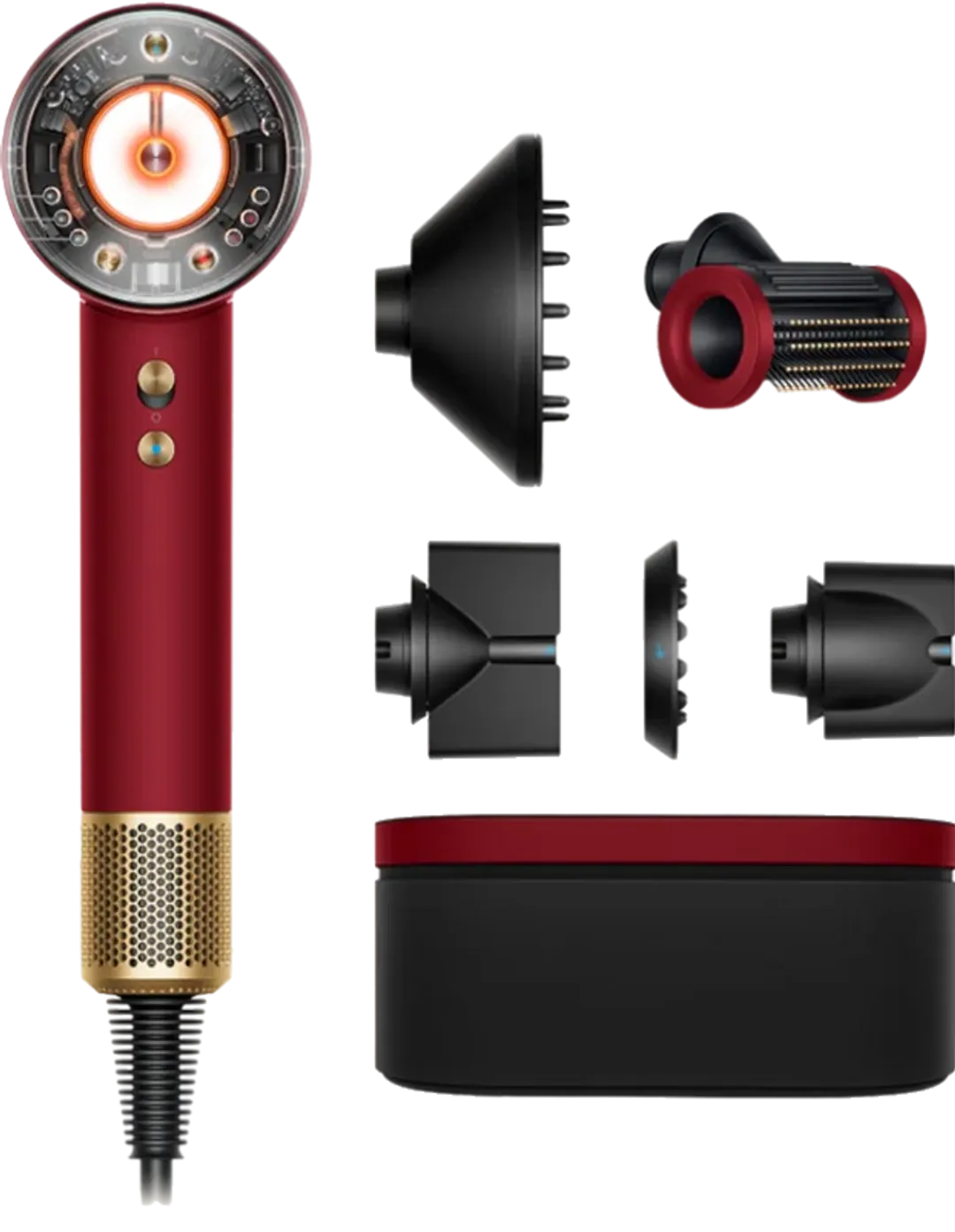 Dyson Fen Supersonic Nural HD16 Red Velvet/Gold Straight+Wavy