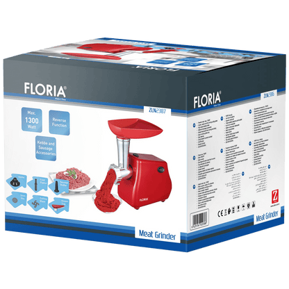 Floria Mašina za mljevenje mesa, snaga 1300 W, crvena - ZLN2387 (ZLN2386/RD)