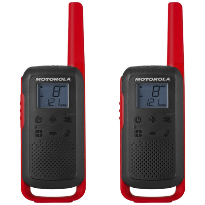 Motorola Walkie Talkie, domet 8 km, 16 kanala, crvena - TLKR T62 RD