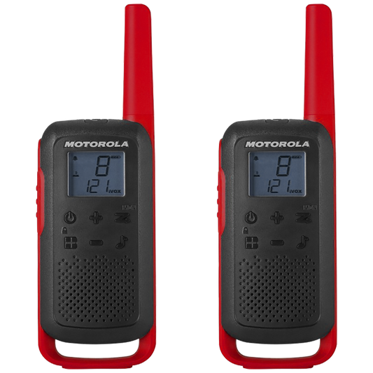 Motorola Walkie Talkie, domet 8 km, 16 kanala, crvena - TLKR T62 RD