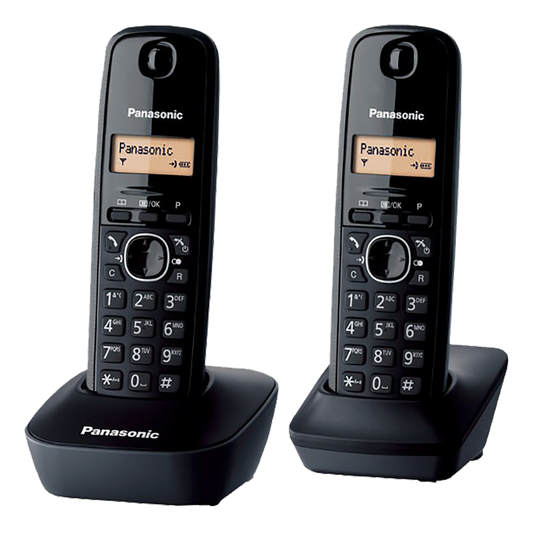 Panasonic Telefon bežični, DUO DECT, 1.25" LED display, crna boja - KX-TG1612FXH