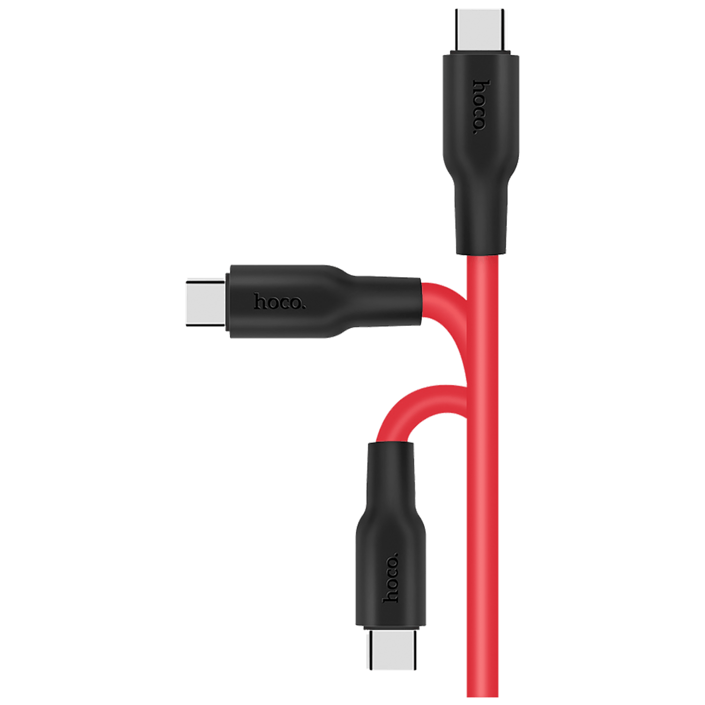 hoco. USB kabl za iPhone, silikonski, 1.2 met., 2 A, crno/crvena - X21 Silicone Lightning, Black/Red