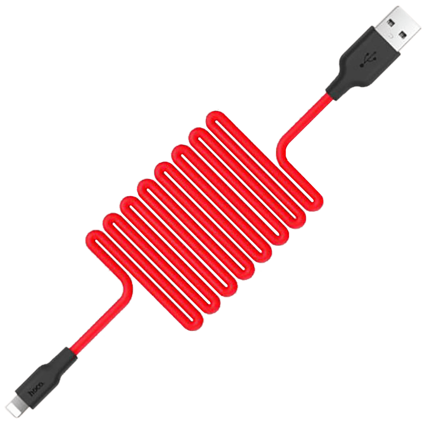 hoco. USB kabl za iPhone, silikonski, 1.2 met., 2 A, crno/crvena - X21 Silicone Lightning, Black/Red