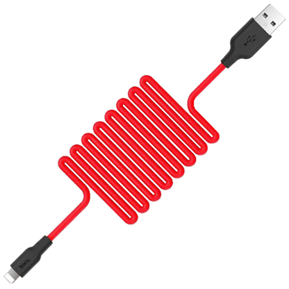 hoco. USB kabl za iPhone, silikonski, 1.2 met., 2 A, crno/crvena - X21 Silicone Lightning, Black/Red